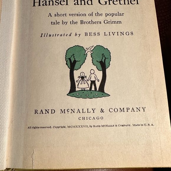 1937 First Edition”Hansel and Gretchen”,short version. Bess Livings illustrator - Picture 2 of 6